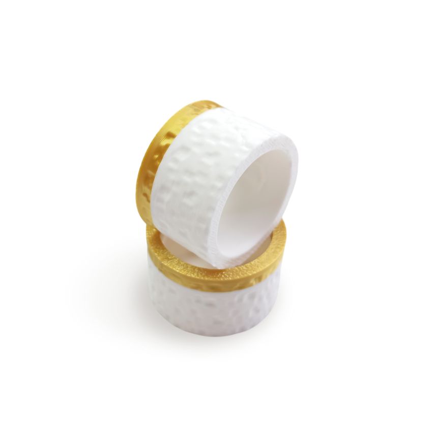 Anillo Dorica blanco Innovación que se lleva puesta, impreso en 3D de la colección Tonoto