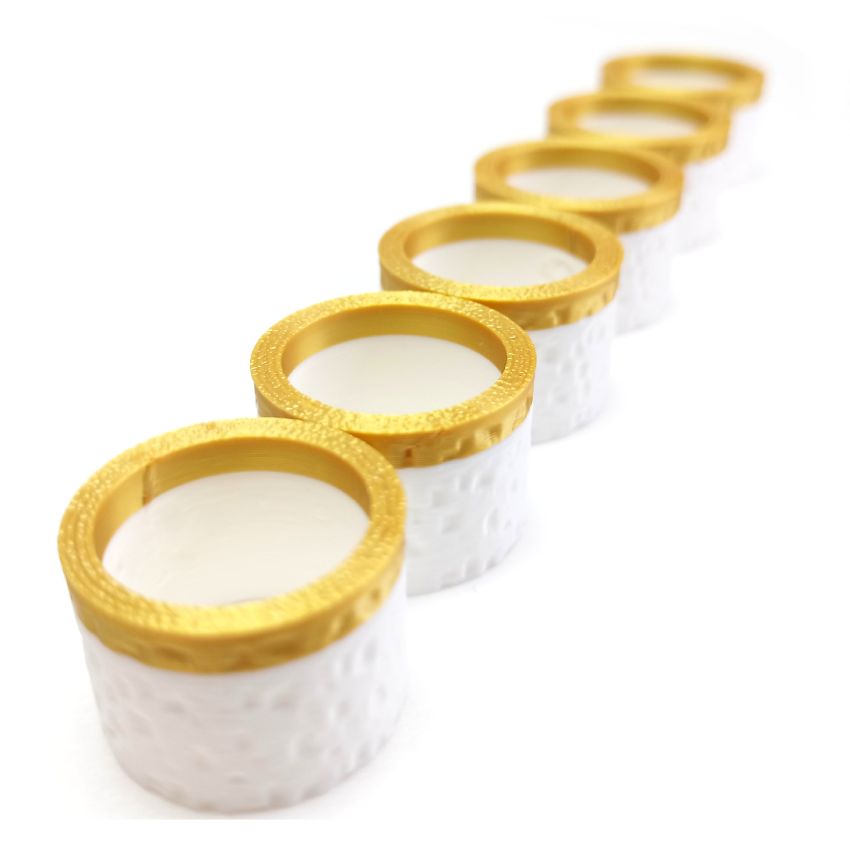 Anillo Dorica blanco Innovación que se lleva puesta, impreso en 3D de la colección Tonoto
