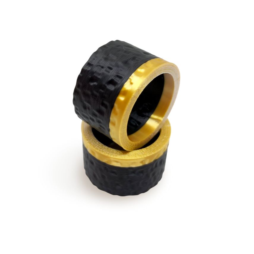 Anillo Dorica Negro Innovación que se lleva puesta, impreso en 3D de la colección Tonoto