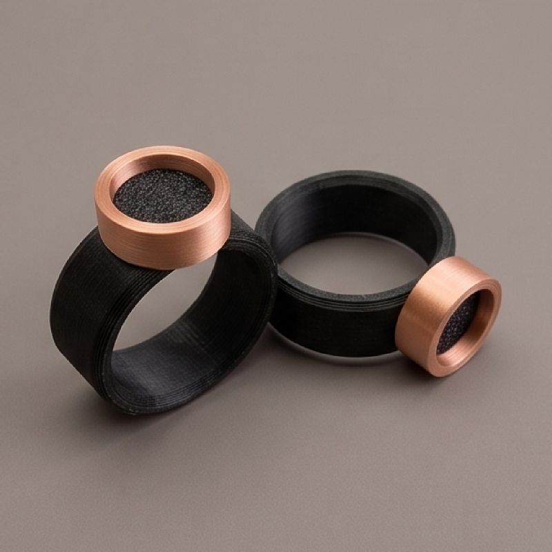 Anillo Core negro cobre Tonoto