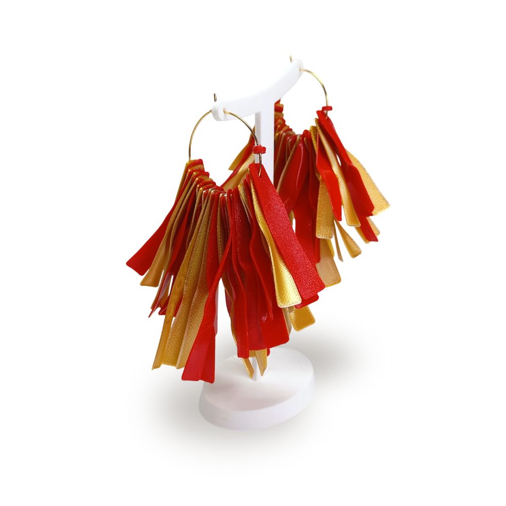 Pendientes artesanales Sinfonia rojo