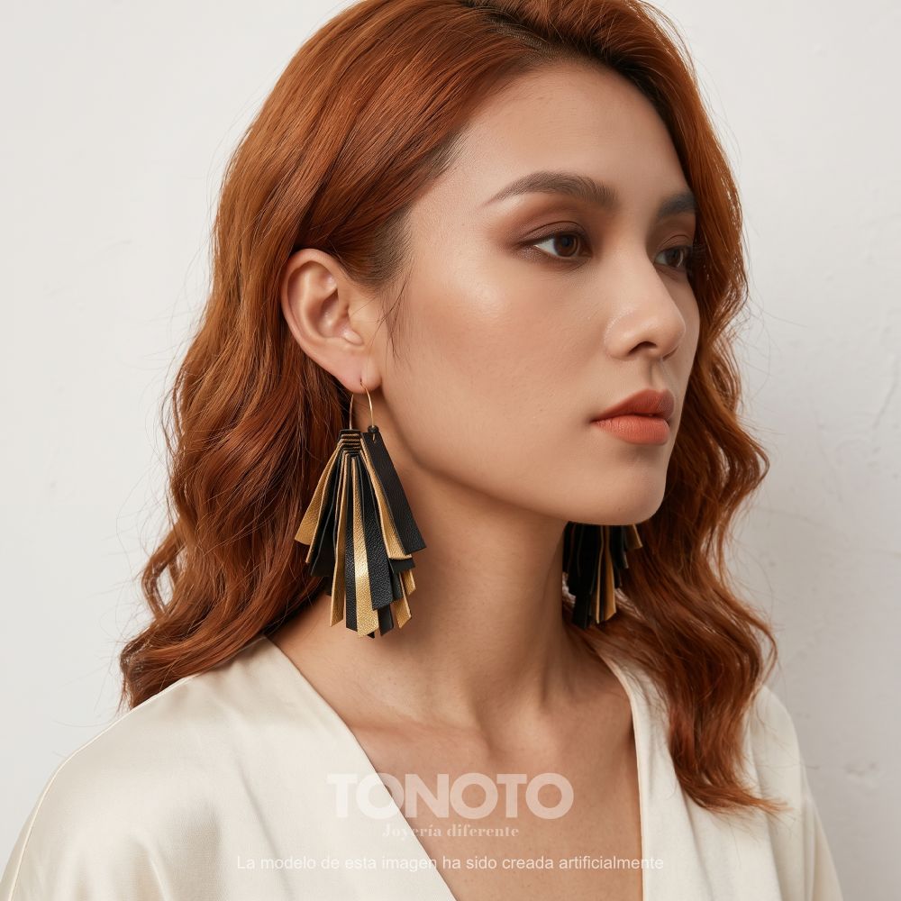 pendientes-artesanales-negro-oro-sinfonia