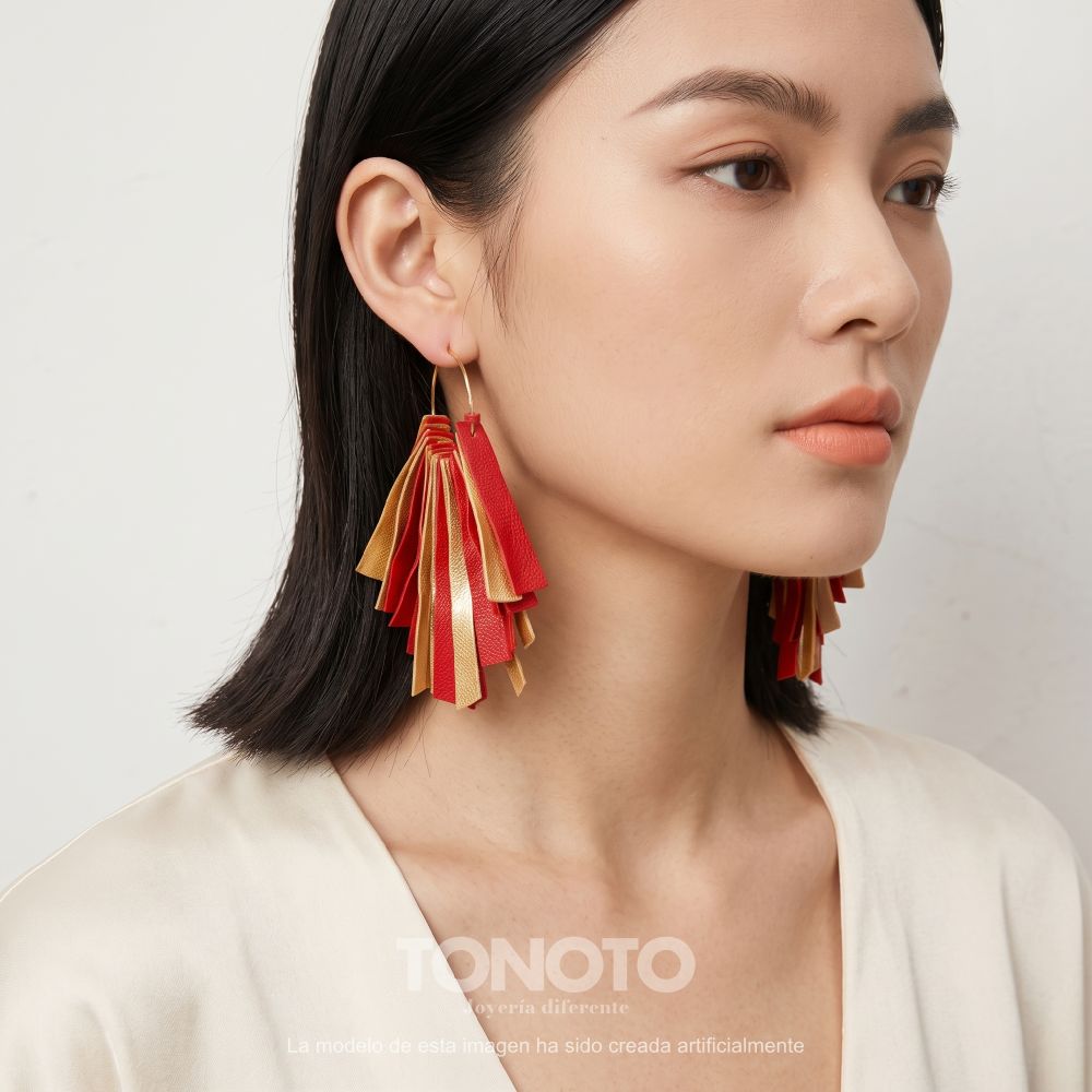 pendientes-artesanales-rojo-oro-sinfonia