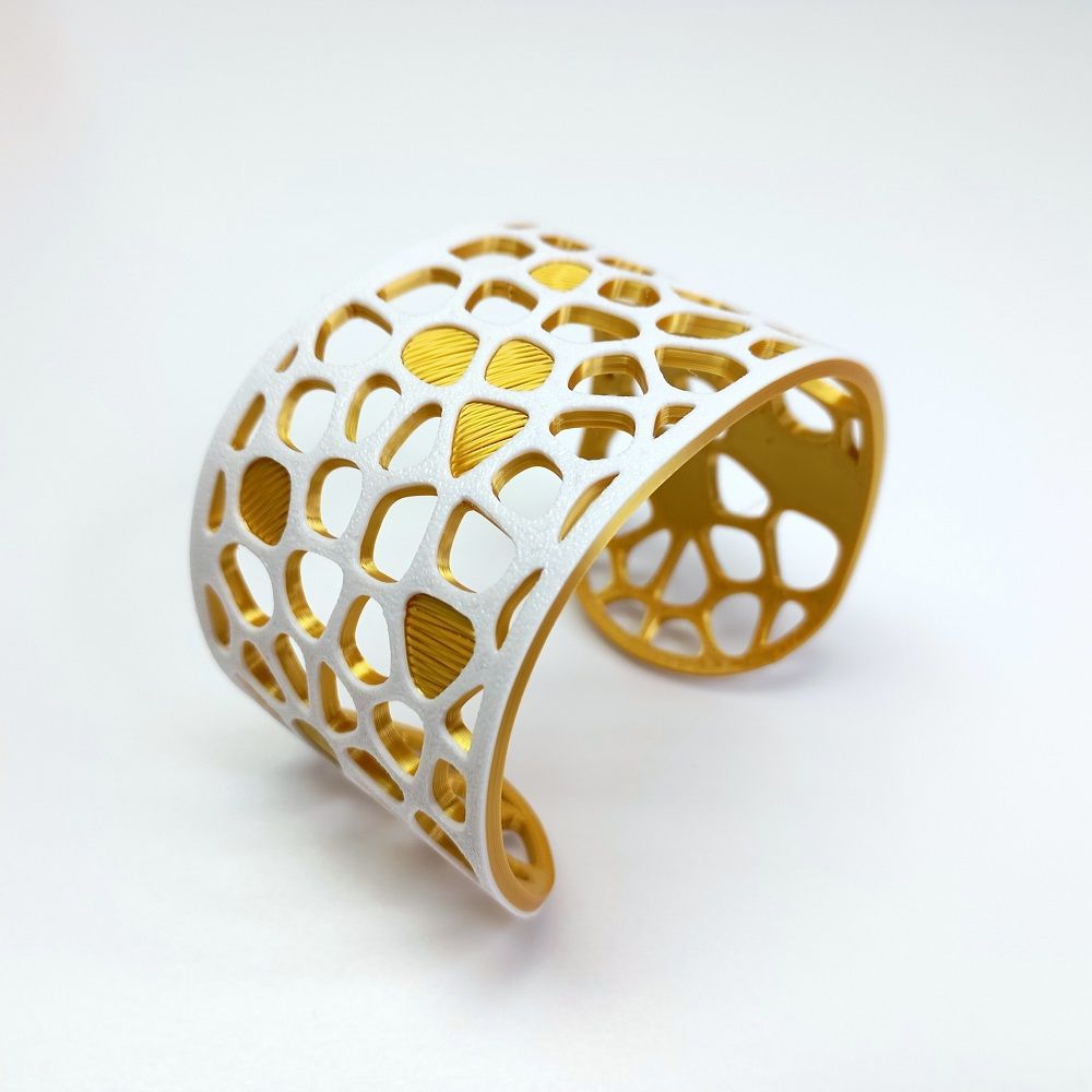 Pulsera Voronoi FW 2026 blanco oro
